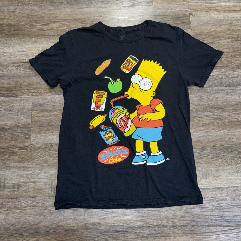 The Simpsons Bart Simpson Squishee Brain Freeze Shirt Mens/Unisex Medium Black